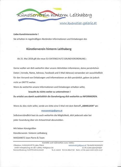 Schreiben an die Mitglieder EU Datenschutz Grundverordnung ab 25. Mai 2018 KVhL. 01